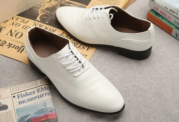 Branco apontou toe macio rendas até sapatos formais masculinos cavalheiro escritório novo 39 calçado barato liquidação baixo preço sapato social masculino