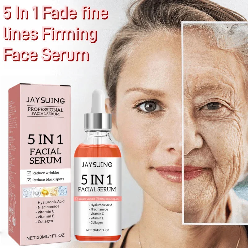 Sérum Facial 5 em 1 para Redução de Linhas Finas, Firmador, Redutor de Manchas e Pigmentação, Hidratante e Firmador da Pele.