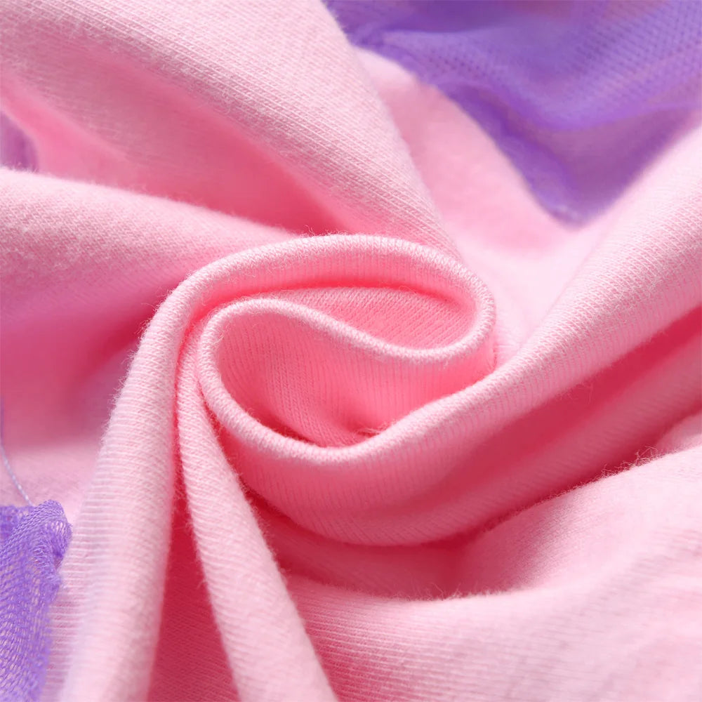 Vestido de verão com estampa de borboleta e flor para crianças, vestido rosa colorido para festa, férias, uso diário, vestidos de princesa, roupas infantis