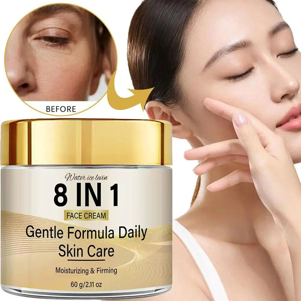 Creme Facial 8 em 1 com Retinol, Colágeno, Niacinamida e Ácido Hialurônico. Creme Facial Firmador e Hidratante 1/2PCS