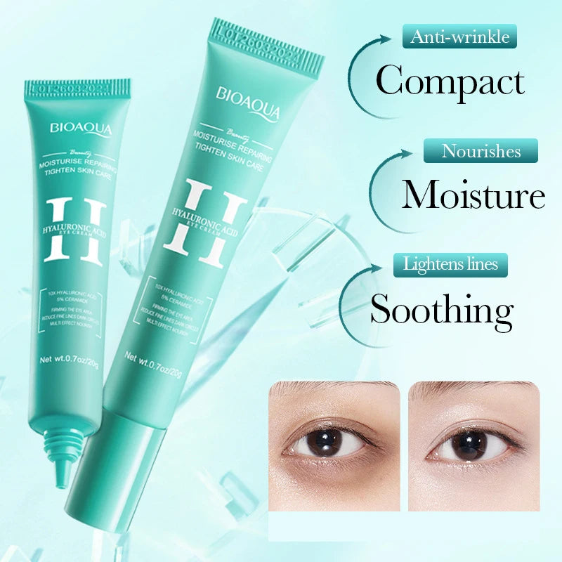 2 pçs/kit bioaqua ácido hialurônico conjuntos de cuidados com a pele rosto creme para os olhos hidratante hidratante endurecimento cremes faciais cuidados com a pele do rosto