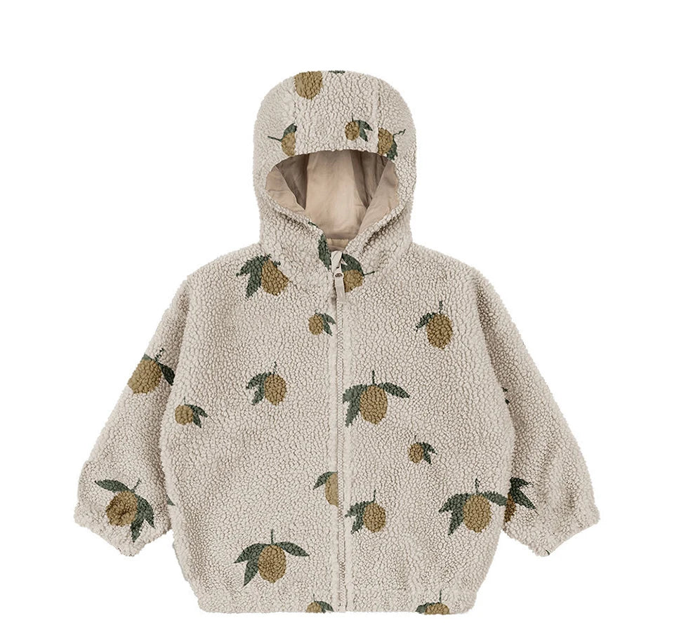 2024 inverno ks crianças algodão lã de cordeiro quente outerwear roupas meninas impressão casacos do bebê meninos mais jaquetas de lã crianças roupas