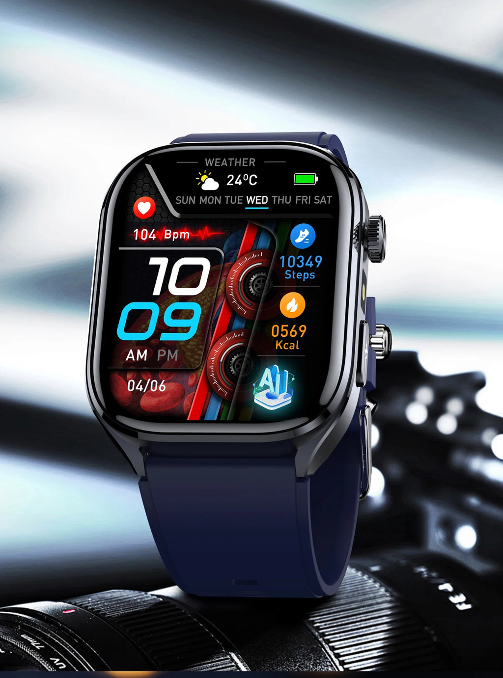 Novo Smartwatch 2026 com ECG Preciso, Análise de Saúde Cardíaca, Análise de Sangue, Lipídios no Sangue, Pressão Arterial e Chamada Bluetooth para Homens