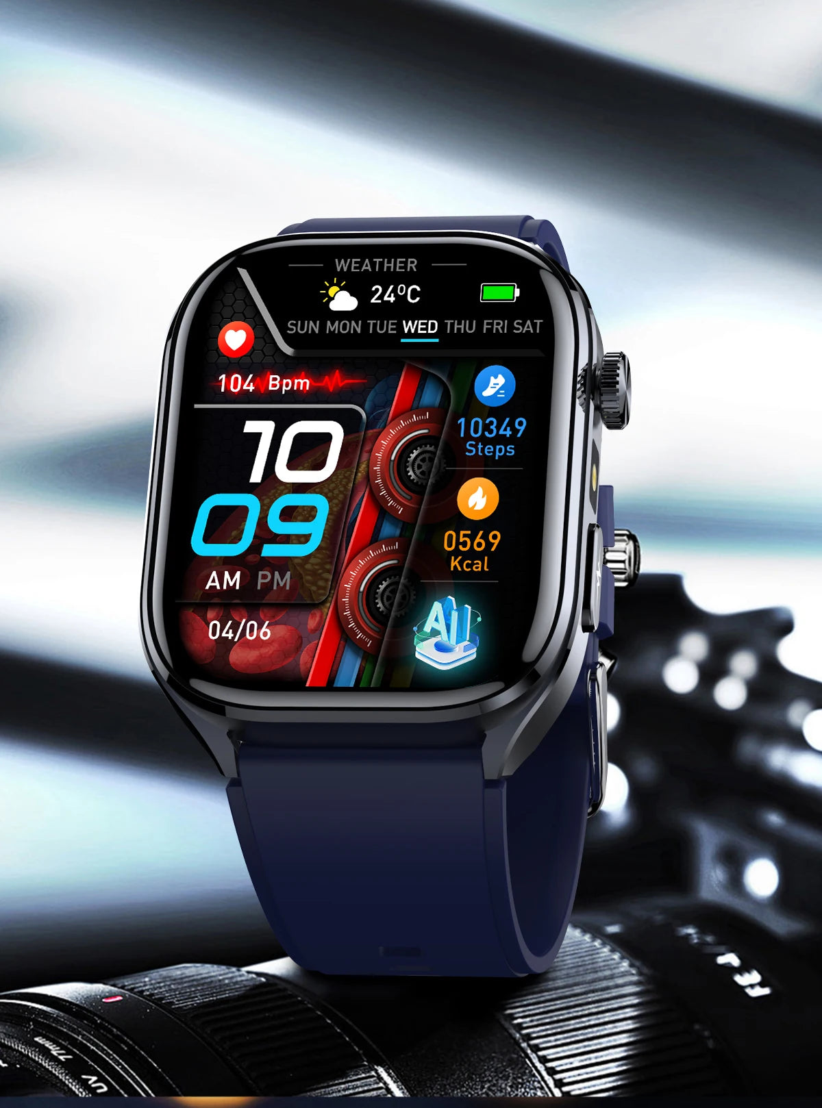 Novo Smartwatch 2026 com ECG Preciso, Análise de Saúde Cardíaca, Análise de Sangue, Lipídios no Sangue, Pressão Arterial e Chamada Bluetooth para Homens