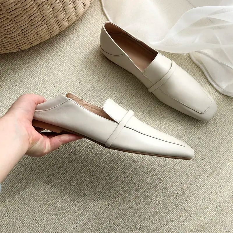 Mocassins de couro genuíno das mulheres Morazora, sapatos baixos confortáveis, moda, tamanho 34-43, primavera e verão