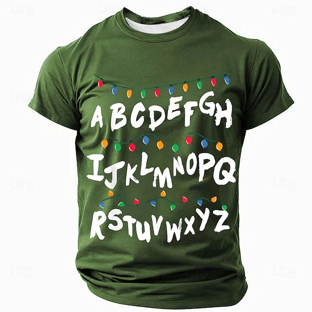 2025 nova moda abcd alfabeto impressão dos homens esporte t camisa moda casual tripulação pescoço manga curta rua crianças unisex camiseta y2k topos