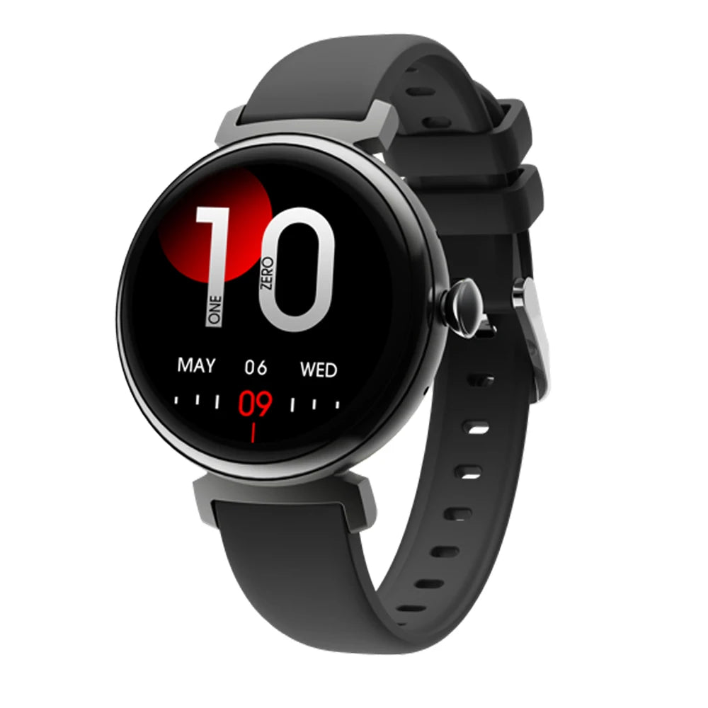 Amoled tela hd azul dente chamada smartwatch feminino relógios inteligentes à prova dwaterproof água esportes monitor de saúde freqüência cardíaca notificação mensagem
