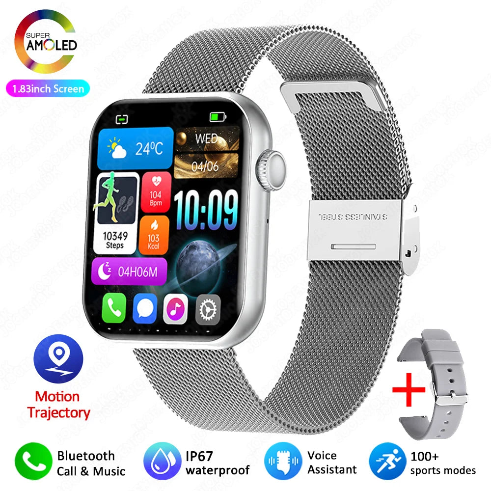 2025 novo relógio inteligente tela de toque completa bluetooth chamada ai voz freqüência cardíaca relógios à prova dwaterproof água pulseira esportiva smartwatch feminino