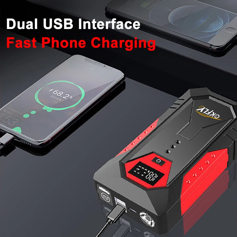 Gkfly 4000a carro ir para iniciantes banco de potência portátil 2000a impulsionador de bateria de carro 12v dispositivo de partida auxiliar para gasolina diesel