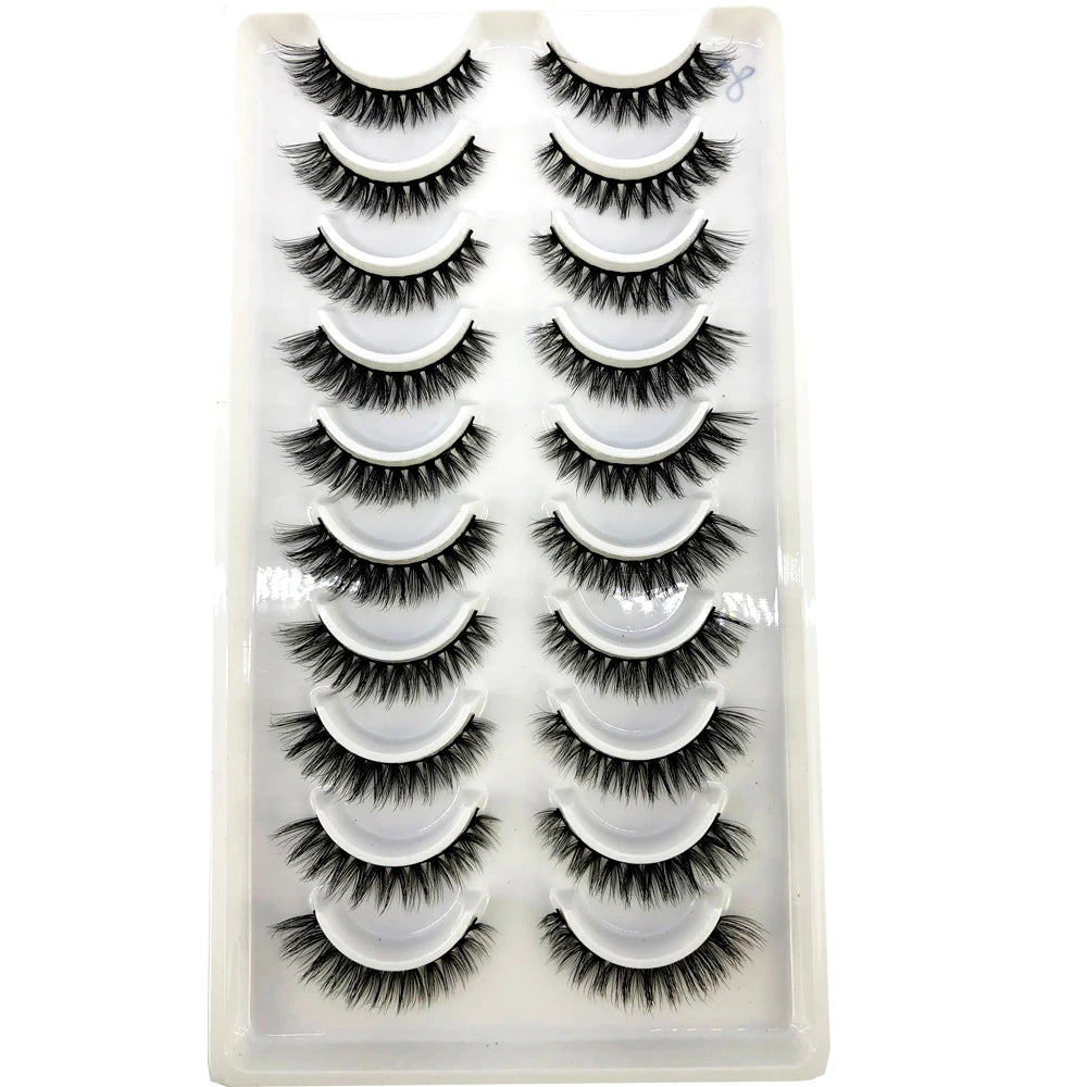 Vários estilos 10 pares naturais 3d vison cílios postiços kit de maquiagem cílios de vison extensão cílios curtos