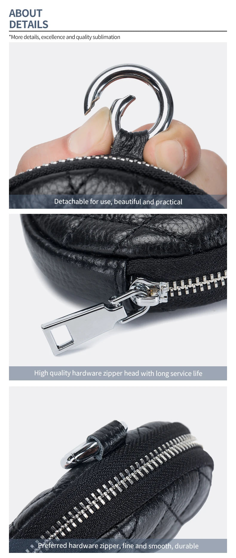 Mini porta-moedas de couro real para mulheres, carteira de costura de diamante mini organizador, bolsa de dinheiro pequena para chaves e fone de ouvido
