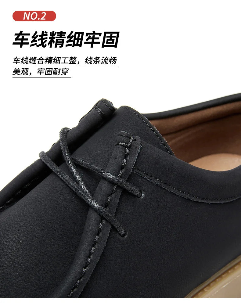 Sapatos casuais de couro mocassins clássicos masculinos rendas até derby sapatos retro workwear sapatos de alta qualidade ao ar livre sapato de caminhada de montanha