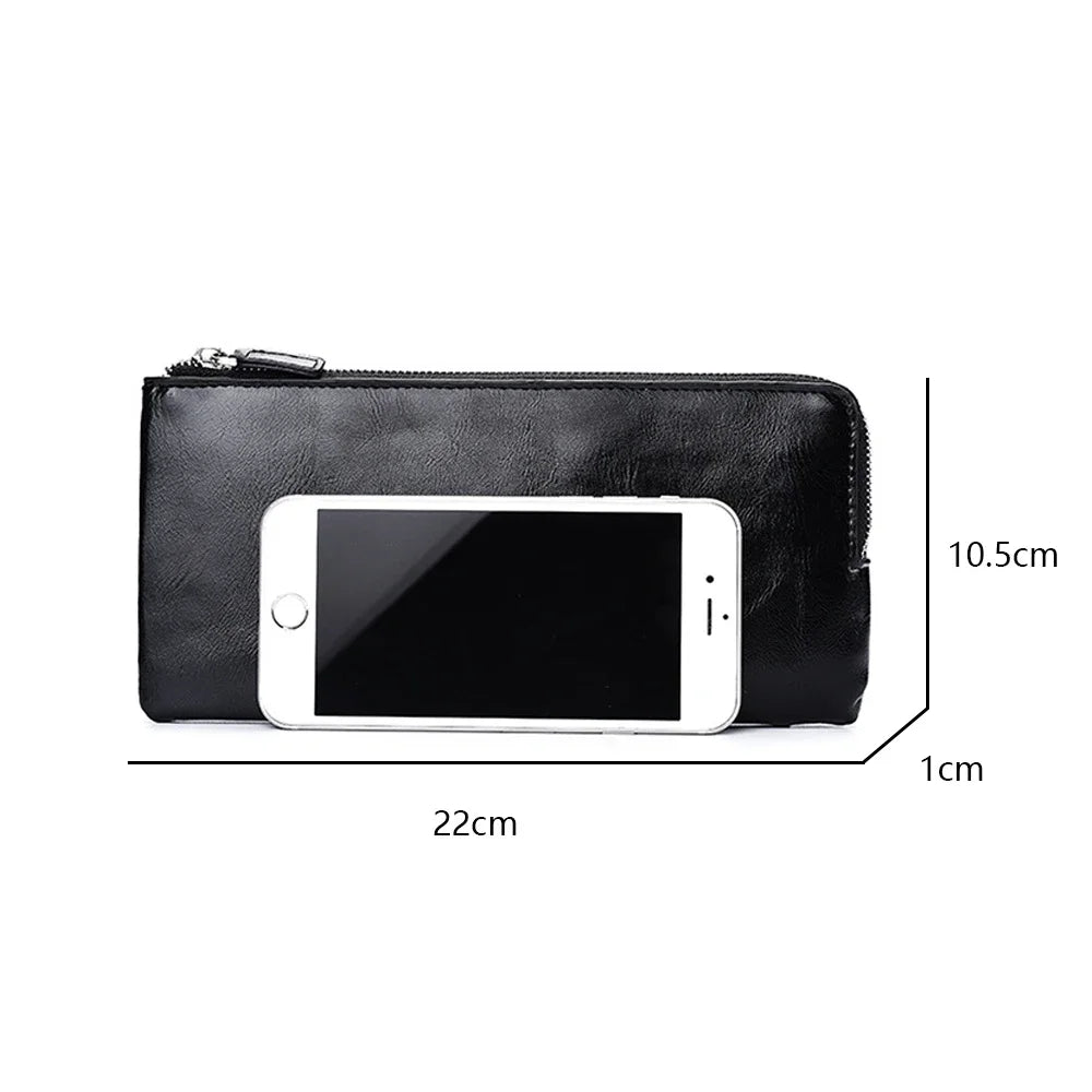 Carteiras clássicas com zíper estilo longo masculino, porta-cartão, grande capacidade, grande para celular, marca de luxo, bolsa masculina, qualidade