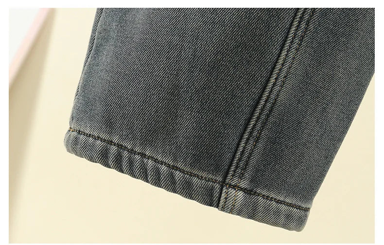 Crianças casuais solto em linha reta ajuste jeans para meninas perna larga legal calças jeans crianças adolescente primavera cintura elástica calças jeans