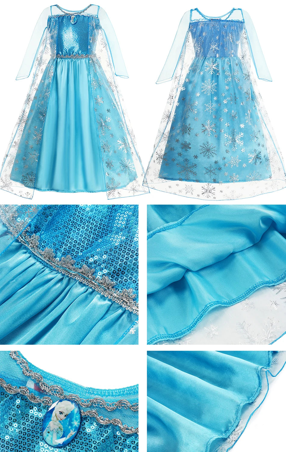 Elsa vestido para meninas elsa malha vestido longo traje crianças carnaval neve rainha cosplay vestido purim festa de aniversário vestido de baile