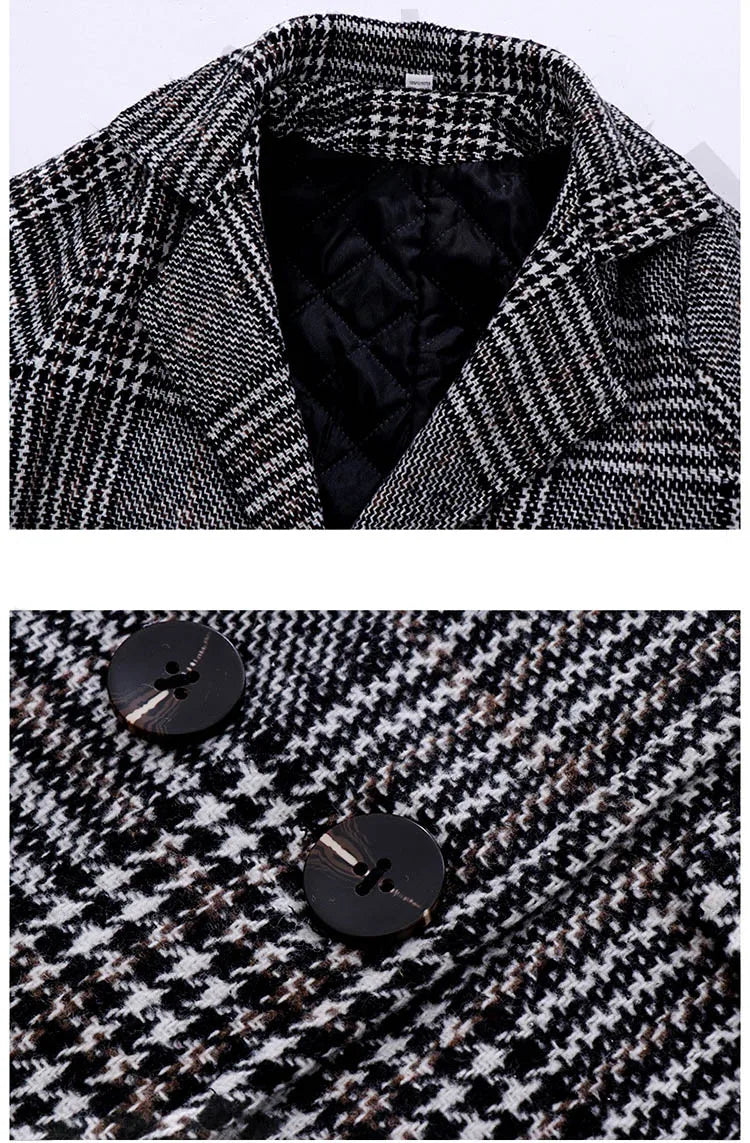 Meninas houndstooth inverno casaco de lã quente adolescente crianças fotografia casaco de lã escola crianças à prova de vento jaqueta ao ar livre 4-13y