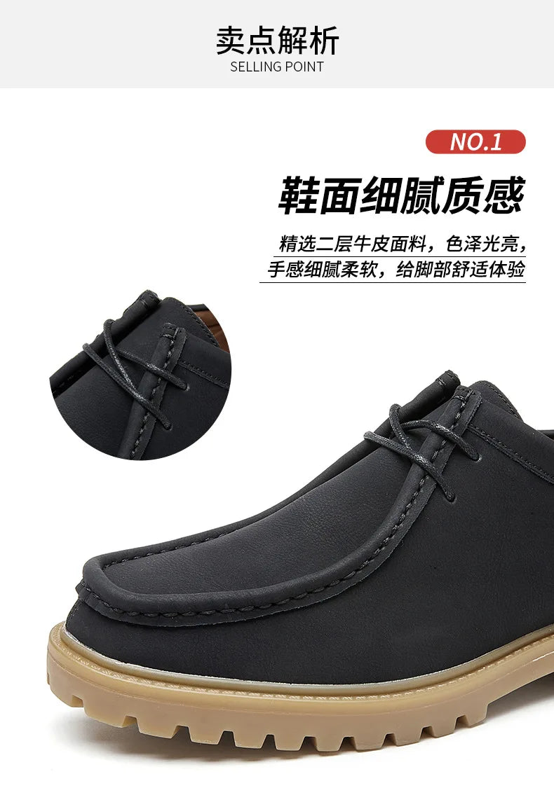 Sapatos casuais de couro mocassins clássicos masculinos rendas até derby sapatos retro workwear sapatos de alta qualidade ao ar livre sapato de caminhada de montanha