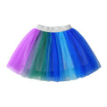 Dxton bebê meninas dança tutu saia colorida chiffon emenda crianças dancewear petiskirt tule criança mini saia roupas usar