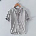 Camisas de algodão de linho para homens leve manga longa henley streetwear praia camisa respirável havaiana grandes camisetas para homem