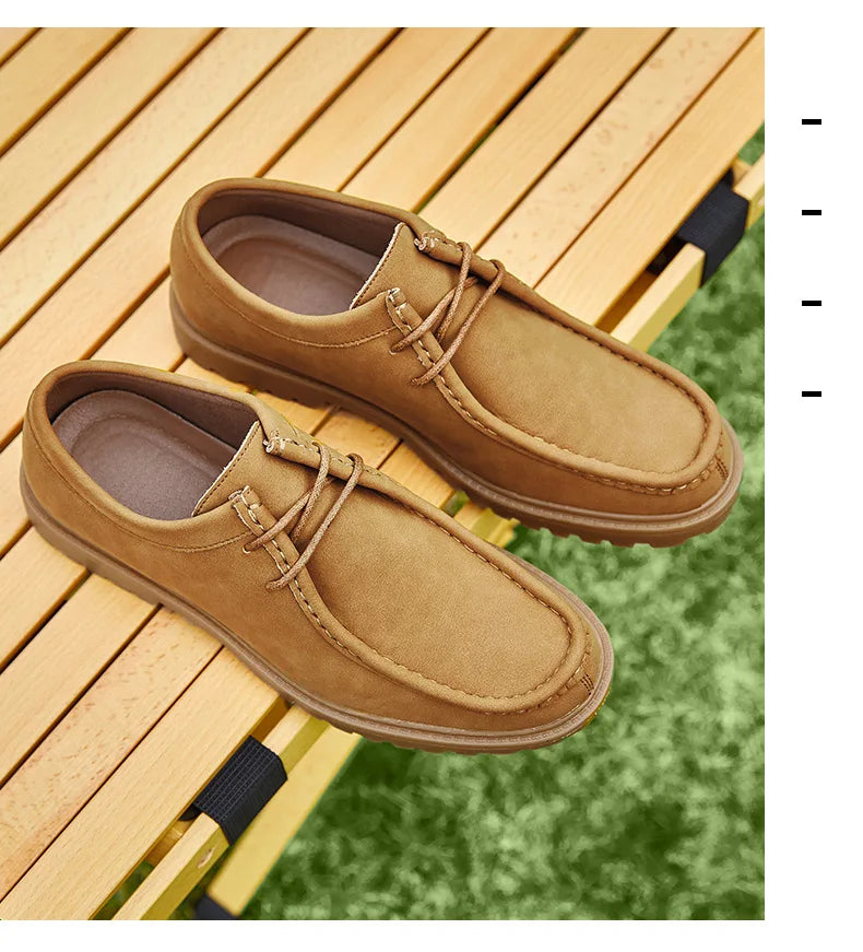 Sapatos casuais de couro mocassins clássicos masculinos rendas até derby sapatos retro workwear sapatos de alta qualidade ao ar livre sapato de caminhada de montanha