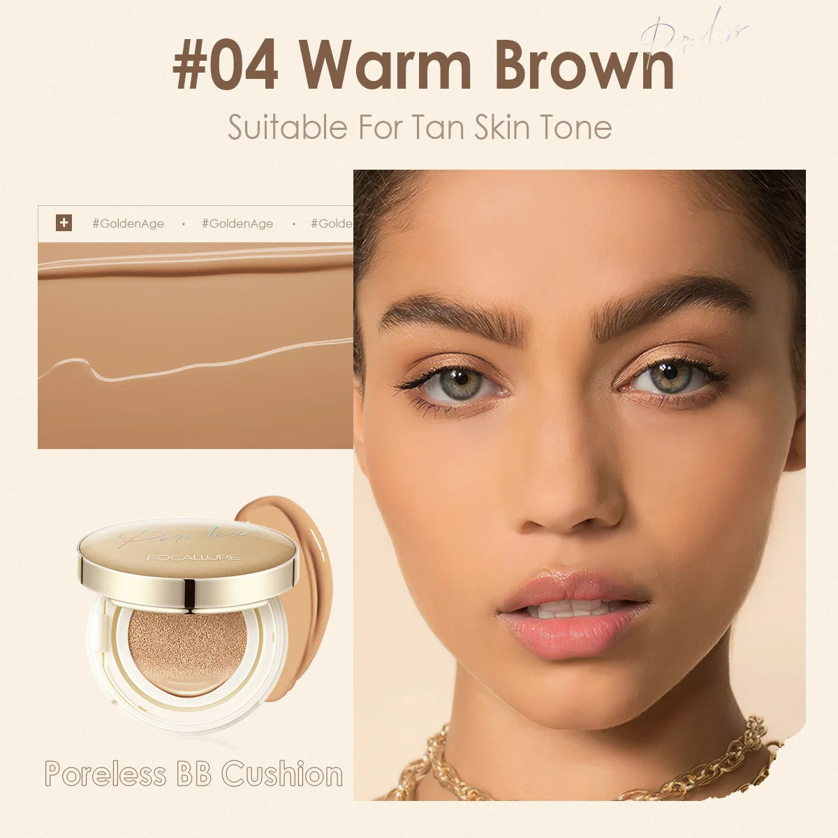 Focusallure fundação almofada de ar à prova dwaterproof água base fosca poros alta cobertura creme facial nutritivo suave fundação maquiagem