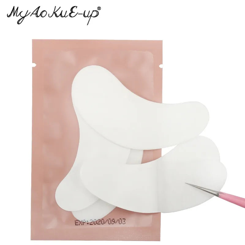 50 pares de remendo de extensão de cílios hidrogel almofada de olho gel adesivo de papel sob almofadas de olho remendos de cílios ferramenta de maquiagem suprimentos de beleza