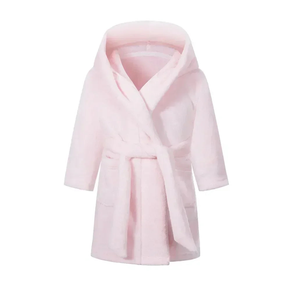 Crianças pijamas macios roupão de flanela de inverno 2025 novo dos desenhos animados bonito pijamas meninos meninas outono roupões com capuz homewear