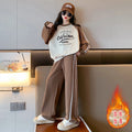 Meninas adolescentes agasalho outono inverno velo grosso quente moletom duas peças crianças conjunto de roupas escola casual roupas esportivas 5-14y