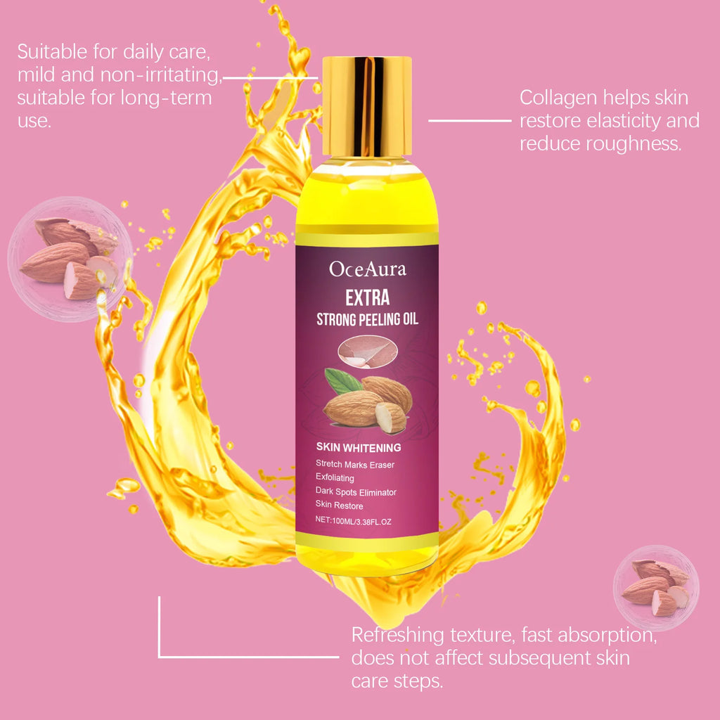 Óleo esfoliante corporal, limpeza e nutritivo para cuidados com a pele seca, tratamento de polimento para pele brilhante
