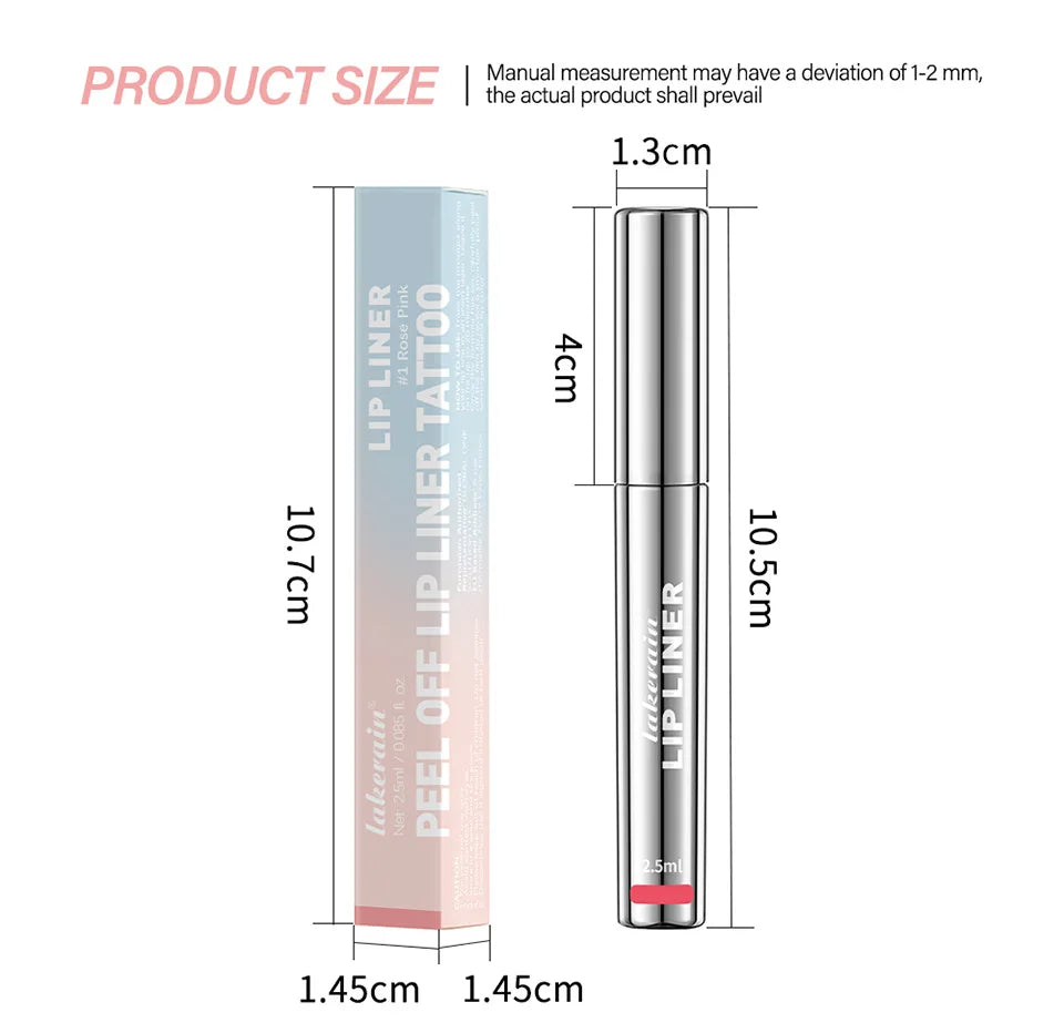 Lakerain 4 cores descascar tatuagem delineador labial-à prova d'água de longa duração fosco antiaderente desbotado matiz labial sexy maquiagem de contorno vermelho