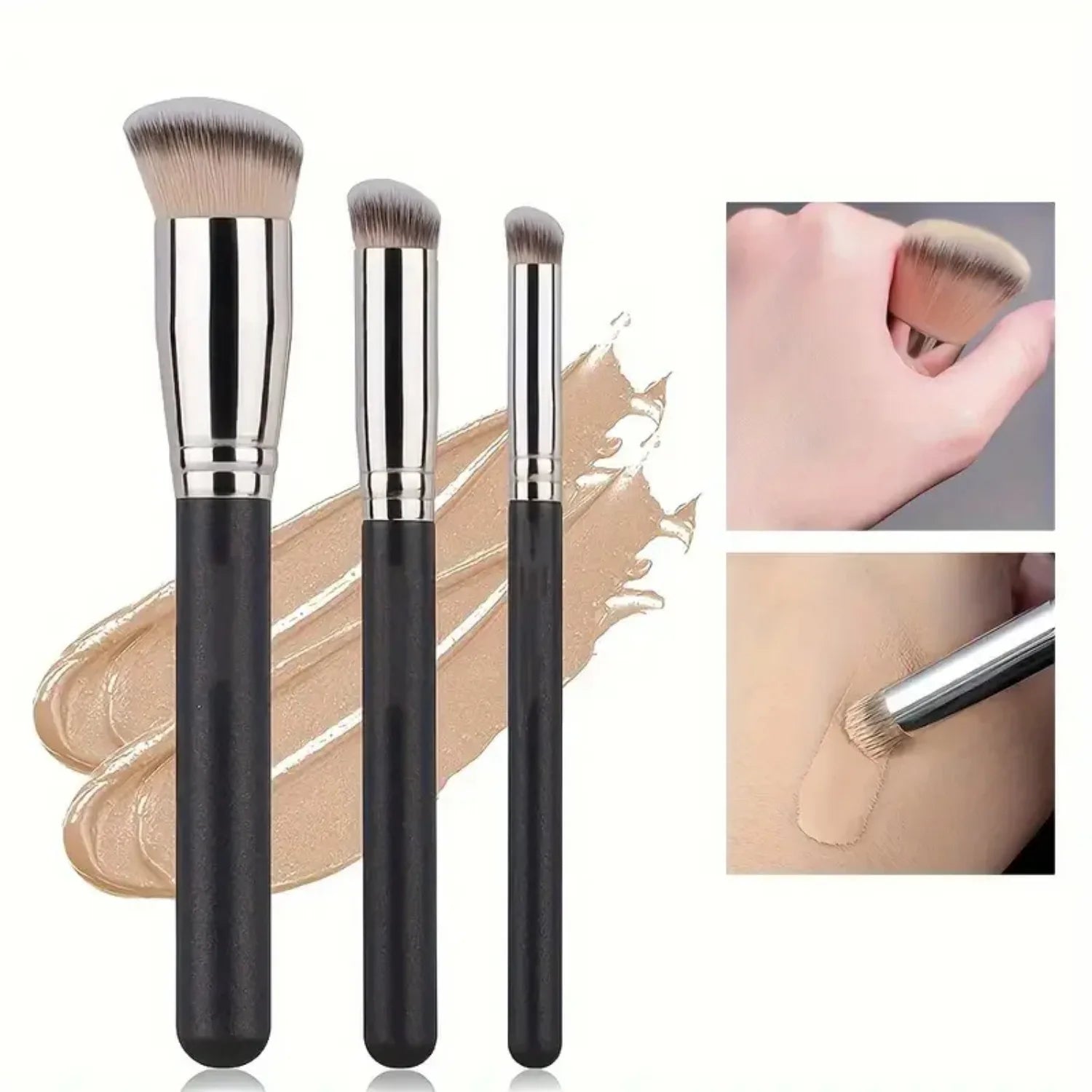 Pincel para Base e Corretivo, Pincéis Premium para Contorno e Blush, Pincel de Maquiagem Denso para Olhos e Rosto, Ideal para Esbater e Alisar