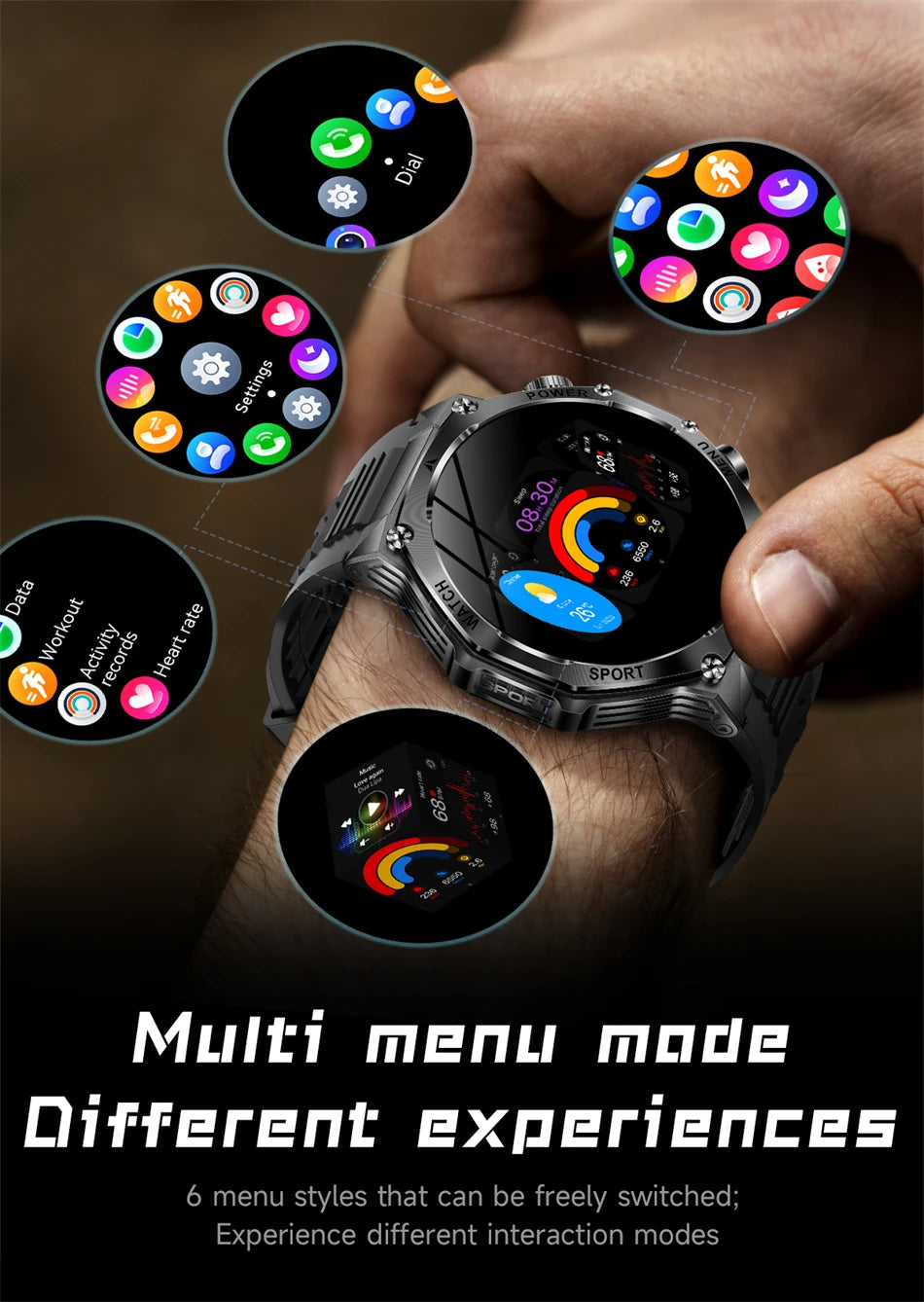 Novo relógio inteligente masculino 2025 chamada bluetooth um clique conexão relógios ip67 à prova dip67 água 800mah bateria smartwatch homem android ios
