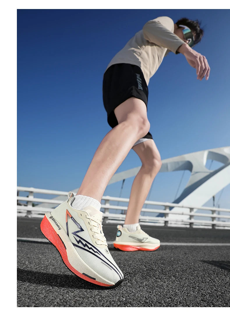 Tênis de Corrida com Placa de Carbono Especial para Maratona, Respirável e Leve, Confortável para Mulheres, Sneakers Antiderrapantes