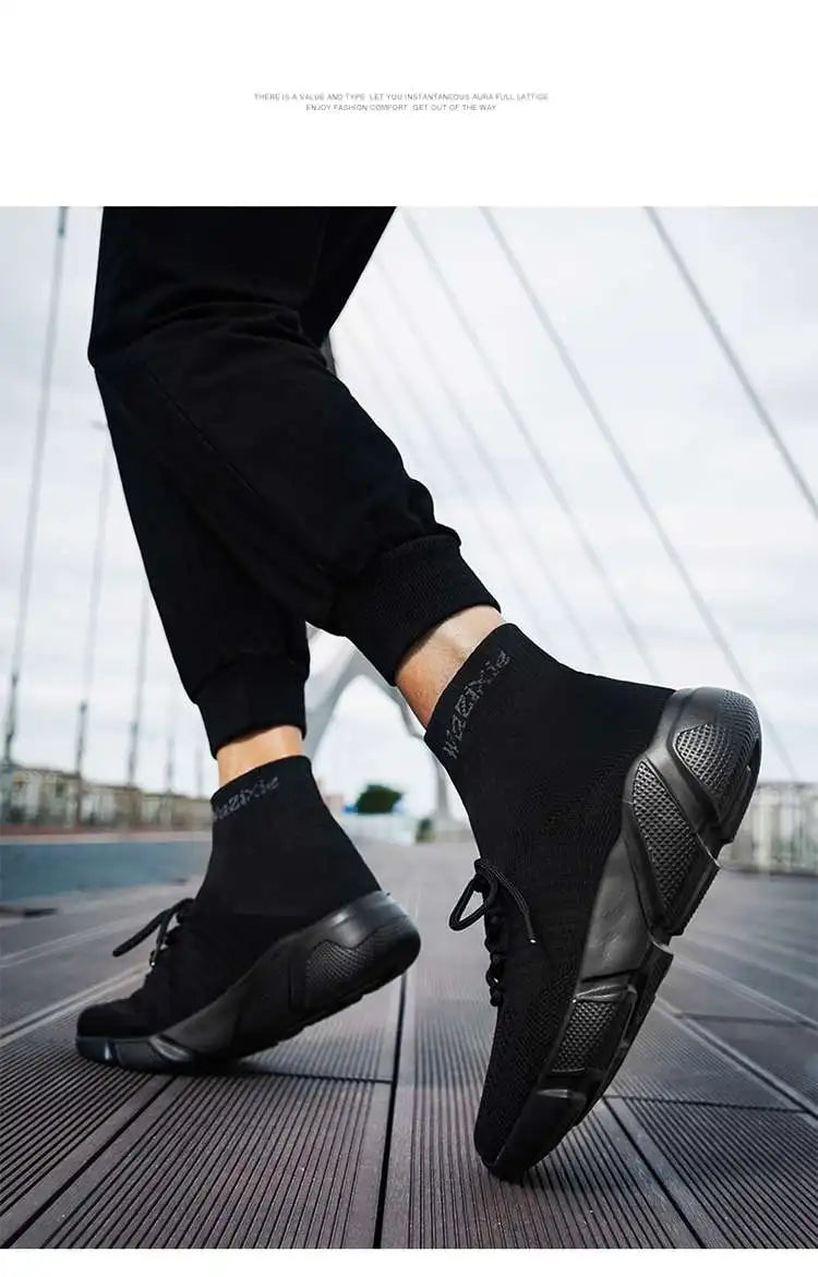 Mwy sapatos casuais masculinos tênis respirável rendas até meias de malha sapatos zapatillas hombre feminino esportes joggingshoes plus size 35-47