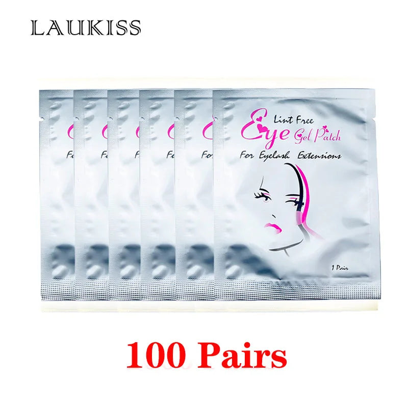 25/50/100 pares de manchas de olho sob as almofadas de cílios para a construção de manchas de papel hidrogel adesivos sem fiapos rosa para cílios postiços LAUKISS