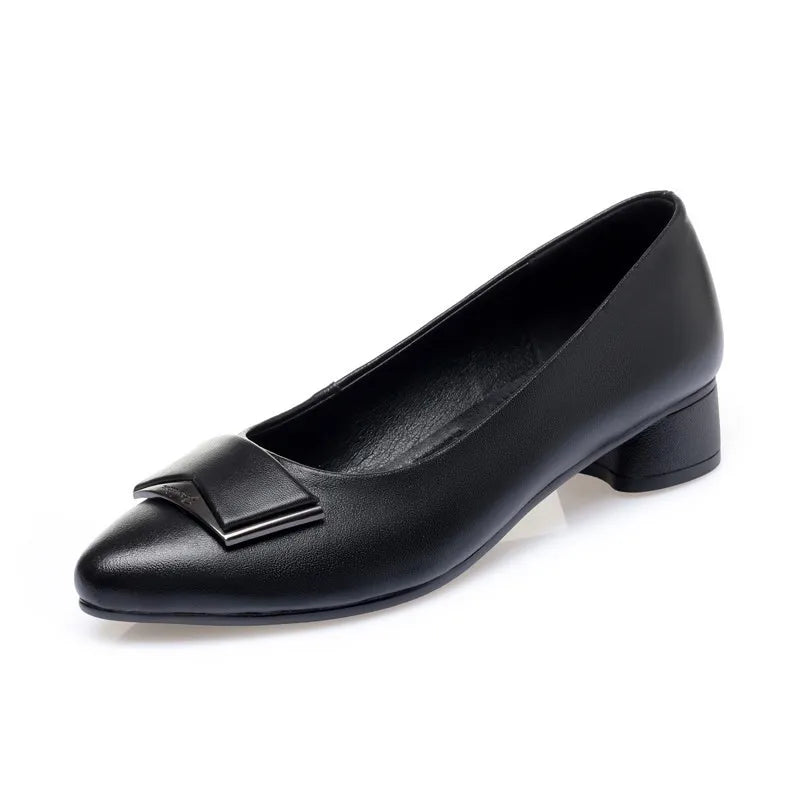 Sapatos Femininos de Enfermeira AIYUQI 2026 Outono Bico Fino Profissional Couro Genuíno Sapatos Femininos Tamanho Grande Moda Sapatilhas para Mulheres
