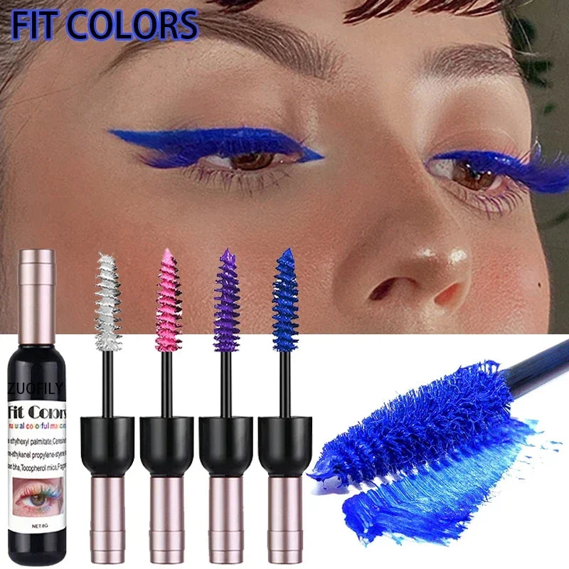 Garrafa de vinho 4d fibra de seda rímel à prova dwaterproof água secagem rápida cílios cachos extensão maquiagem cílios à prova dwaterproof água tinta azul