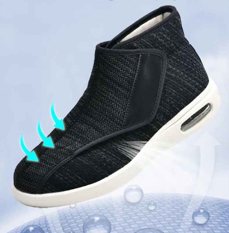 Ortopedia Pés largos Sapatos inchados para homens, calçados casuais, botas de lã quente, Thumb Eversion, conforto suave, recuperação diabética