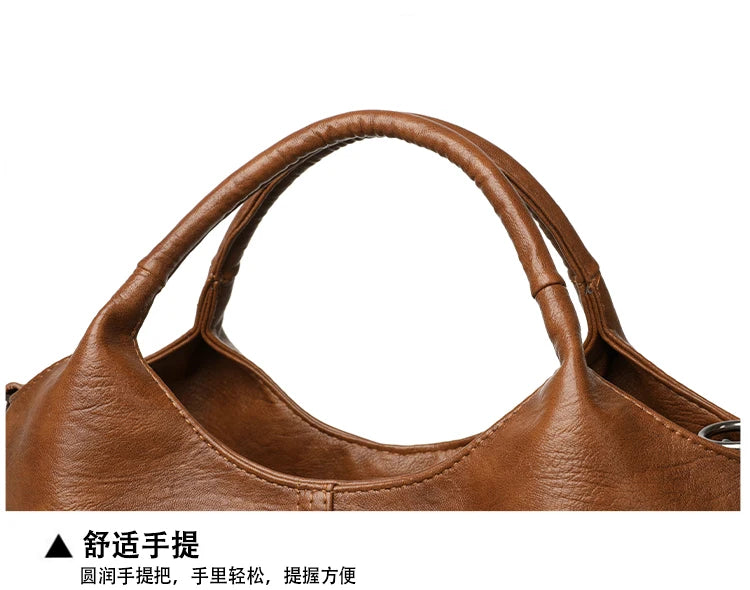 Bolsa, bolsa feminina, 2025 nova bolsa de couro macio moderna e simples, bolsa mãe de meia-idade, versátil de ombro único cr