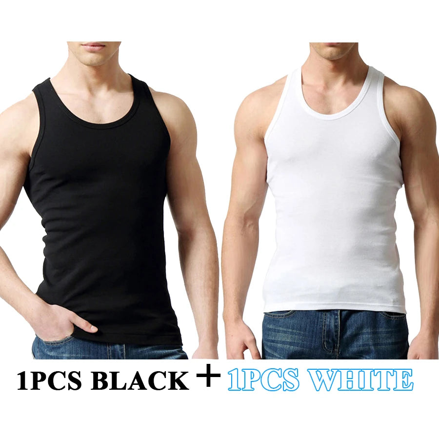 Regatas masculinas 100% algodão sólido colete masculino respirável sem mangas topos fino casual ginásio correndo confortável camiseta presente dos homens