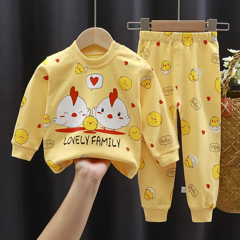 Crianças roupas conjuntos de roupas infantis meninos meninas algodão outono inverno roupas calças pijamas roupa interior