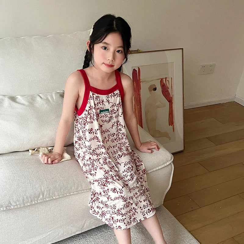 Verão menina camisola crianças vestidos de pijama pijamas para meninas criança noite vestido crianças pijamas 2 a 4 6 8 10 11 12 13 14 anos