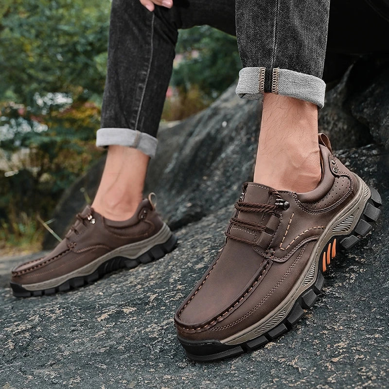 Nova chegada dos homens sapatos casuais feitos à mão mocassins de couro genuíno confortáveis sapatos de caminhada masculinos mocassins de qualidade tênis masculinos