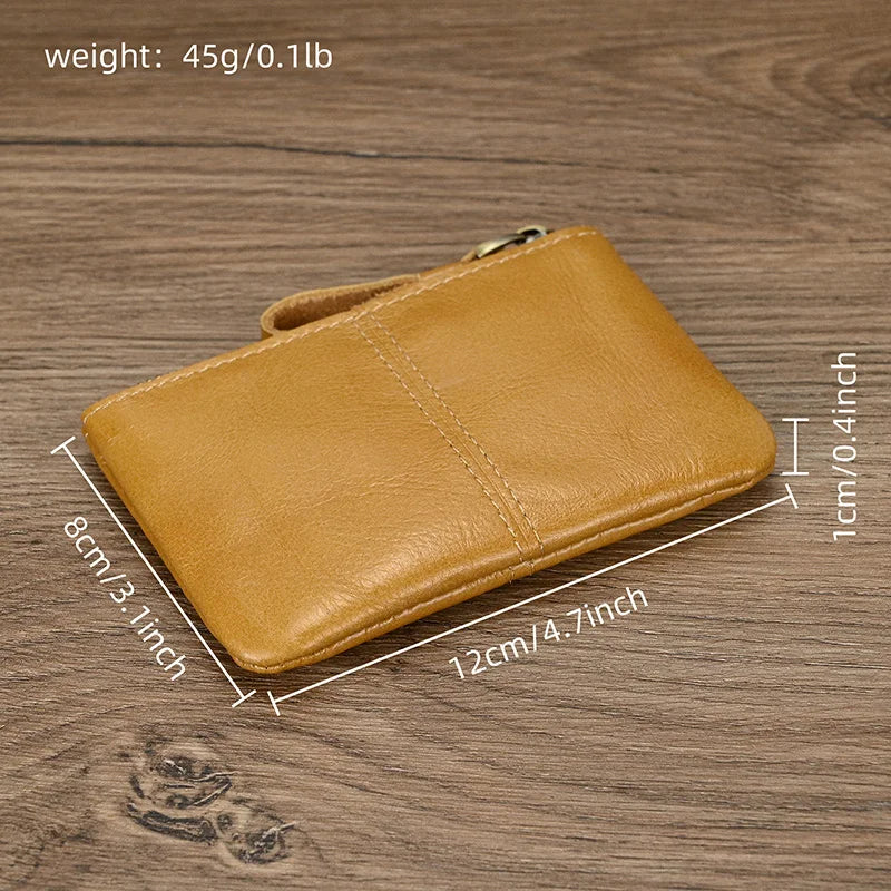 Luufan couro genuíno zíper moeda cartão bolsa de couro real rfid titular do cartão embreagem carteiras slots para homens mulheres mini bolsa fina