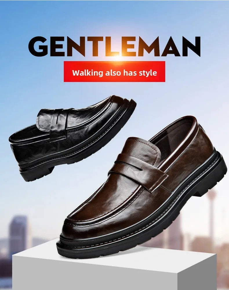 Mocassins Casuais Masculinos Slip-On: Sapatos de Couro Respiráveis e Modernos Estilo Coreano Versáteis para Primavera e Verão