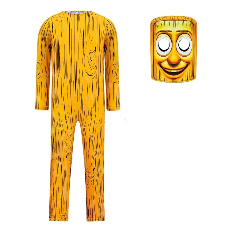 Desenhos animados tung tung tung sahur traje crianças manga longa bodysuits desempenho de palco halloween carnaval macacão máscara conjuntos