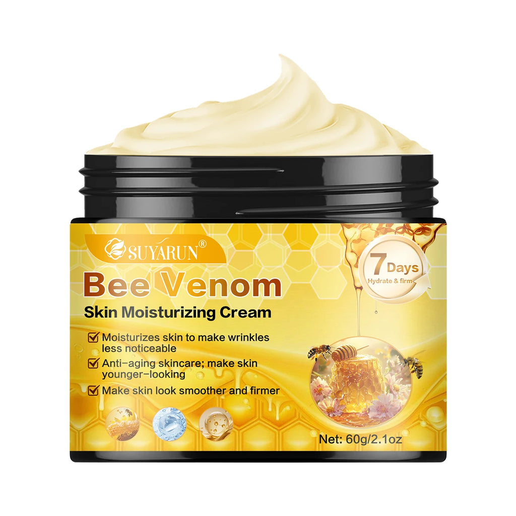 SUYARUN Creme Hidratante de Vêneno de Abelha Cuidados Faciais Antienvelhecimento |   Hidratação profunda e reafirmante Cuidado natural antirrugas para toda a pele.