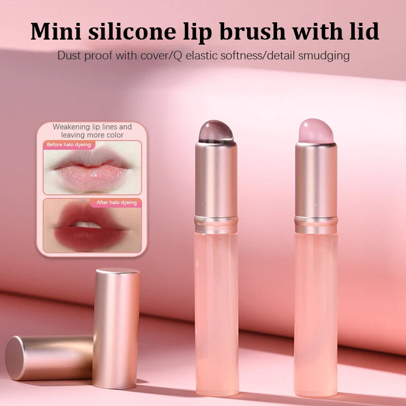 Pincel de maquiagem corretivo labial de silicone, pincel de silicone para bálsamo labial, brilho labial, batom multifuncional