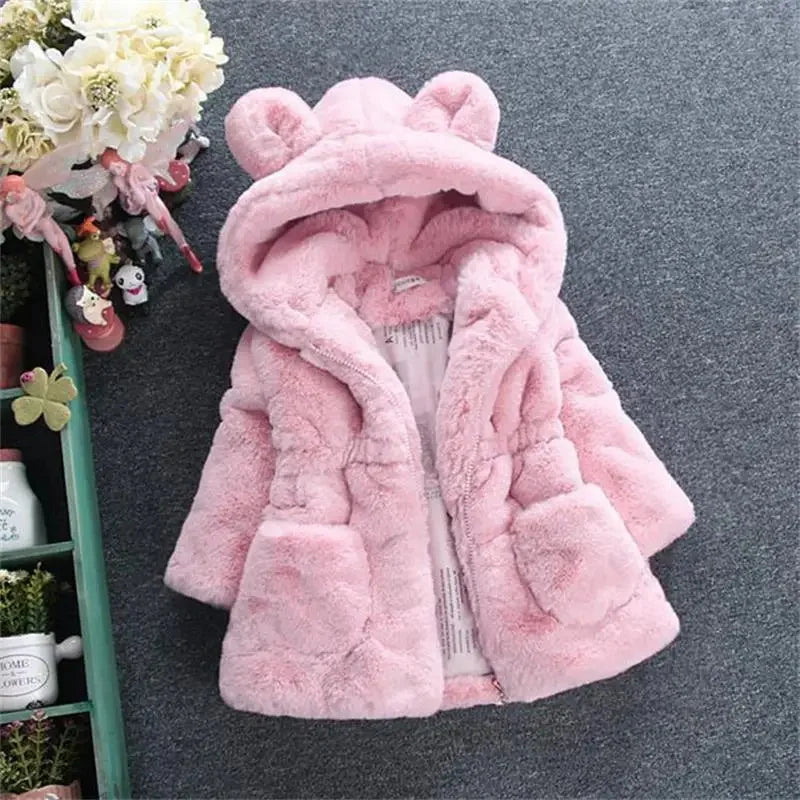 Casaco de inverno para crianças jaqueta de lã com capuz engrossar manter quente casacos da menina presentes de ano novo meninas roupas de outono traje de natal