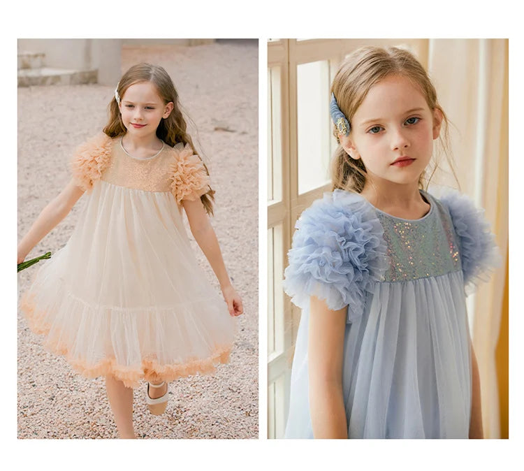 Baby Girls' Gaze Sequins Vestidos, Purple Princess Clothing, 3T, 12T, Kids Wear, Cute Children Party, Bridemaid Clothes, Verão, 2022